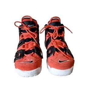 Nike Air More Uptempo Red Black Basketball Shoes 6Y